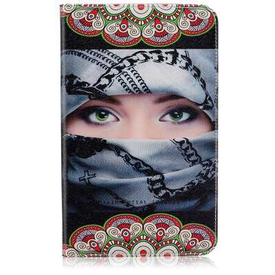 

Arabian girl Style Embossing Classic Flip Cover with Stand Function and Credit Card Slot for SAMSUNG Galaxy Tab E 8.0 T377V