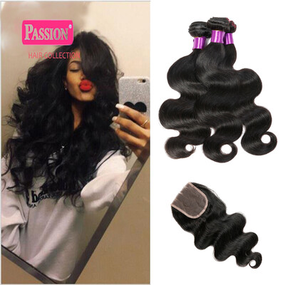 

Grade 8A Virgin Hair Brazilian Virgin Hair with Closure Human Hair Weave With Closure Brazilian Body Wave With Lace Closure