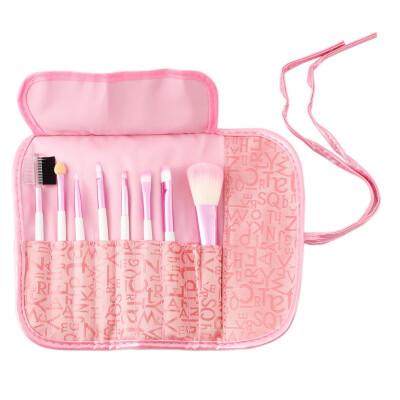 

8pcs Professional Pink Brushes Set Cosmetic Makeup Brushes Tool With Case Bag