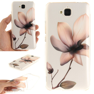 

Magnolia flower Pattern Soft Thin TPU Rubber Silicone Gel Case Cover for HUAWEI enjoy 5