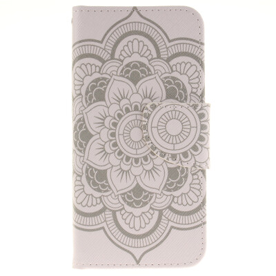 

White flowers Design PU Leather Flip Cover Wallet Card Holder Case for IPHONE 7