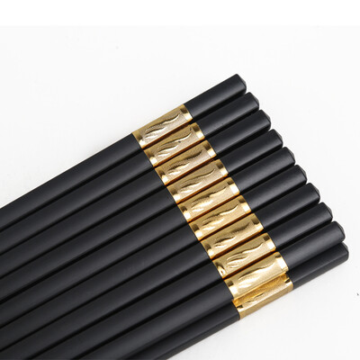 

Double gun Suncha alloy chopsticks stainless mold is not mold home chopsticks gift hotel Japanese chopsticks 10 double installed KZ4061-Y silver