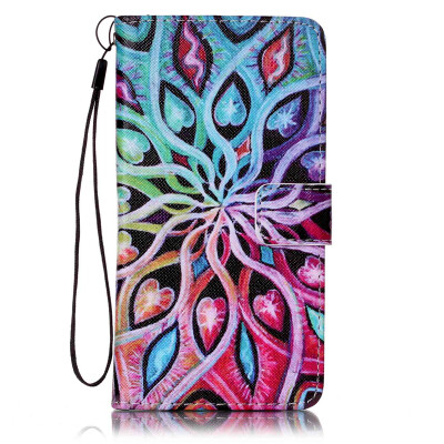 

Flower Design PU Leather Flip Cover Wallet Card Holder Case for SAMSUNG J710