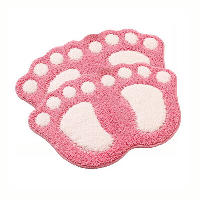 

Suarte 2 loaded cute ankle super soft mat bathroom bathroom door mat anti-slip mat soft absorbent machine washable 40 60cm pink