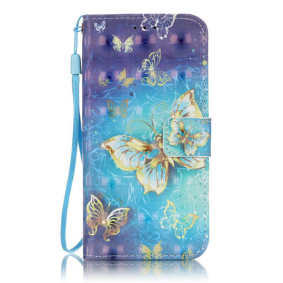 

Golden Butterfly Design PU Leather Flip Cover Wallet Card Holder Case for SAMSUNG S6EDGE