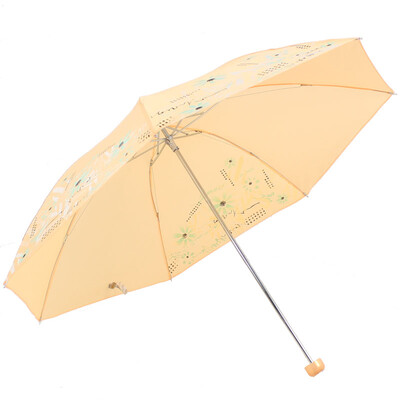 

Paradise umbrella high density polyester spinning silk printed three fold steel bar steel umbrella sunny umbrella 339S orange