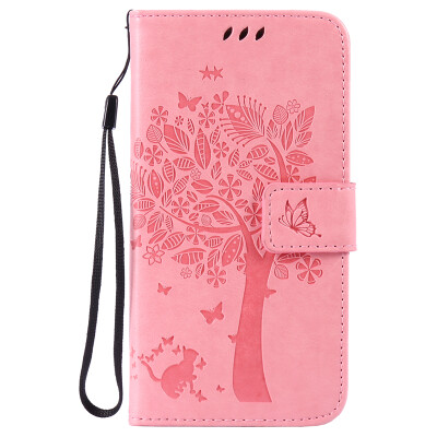 

Pink Tree Design PU Leather Flip Cover Wallet Card Holder Case for SAMSUNG G530