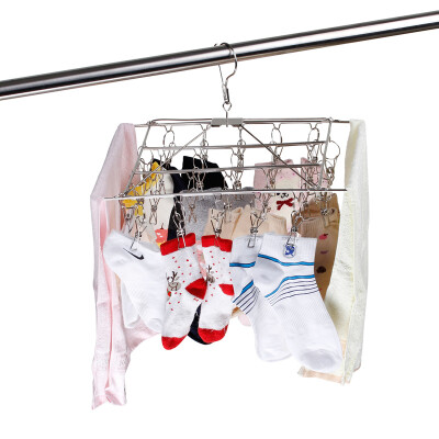 

Jingdong supermarket] the United States and customers long clothes jacket anti-wind aluminum drying rack 20 folder