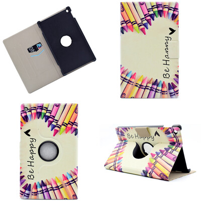 

Crayon Style 360 Rotating Flip Cover with Stand Function&Credit Card Slot for Amazon Kindle Fire HD 8 2016