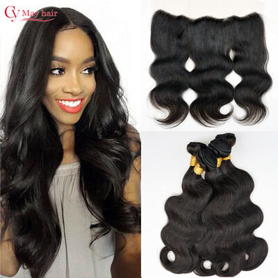 

Cheap Sexy Formula Hair Remy Indian Virgin Hair Body Wave Bundles With Lace Frontal Closure Free Part 13X4 Ear To Ear Lace Frontal