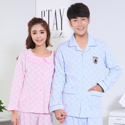 

Jingdong Supermarket] Antarctic (Nanjiren) home service combed cotton couple pajamas women's suit NAS5X20022-4 pink lattice medium