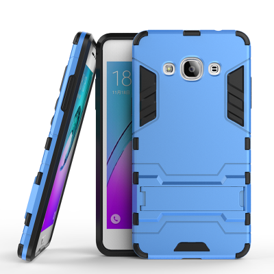 

Blue Slim Robot Armor Kickstand Shockproof Hard Rugged Rubber Back Case For SAMSUNG GALAXY J3 Pro