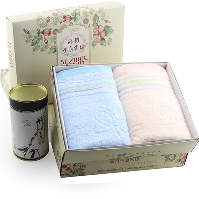

Jinhe Home Cotton Butterfly Flower Towel Two Pack Gift Box Blue Pink 60g Article 17-03F