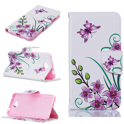 

Pink butterfly Design PU Leather Flip Cover Wallet Card Holder Case for Microsoft Lumia N650
