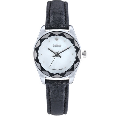 

Часы Julius Watch Small Series Diamond Seashell Dial Г-жа кожаные водонепроницаемые кварцевые часы черный JA-723D
