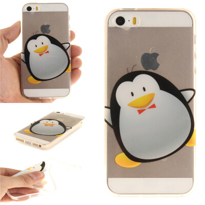 

Cartoon penguin Pattern Soft Thin TPU Rubber Silicone Gel Case Cover for IPHONE 55S5SE