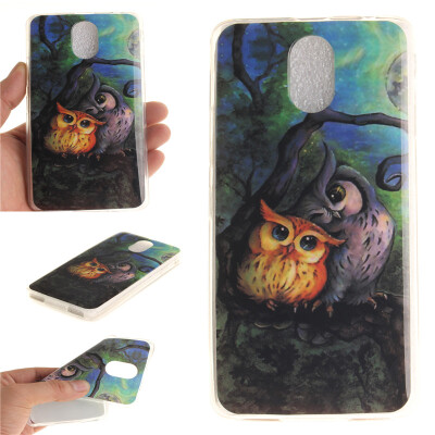 

Oil painting owl Pattern Soft Thin TPU Rubber Silicone Gel Case Cover for Lenovo VIBE P1m