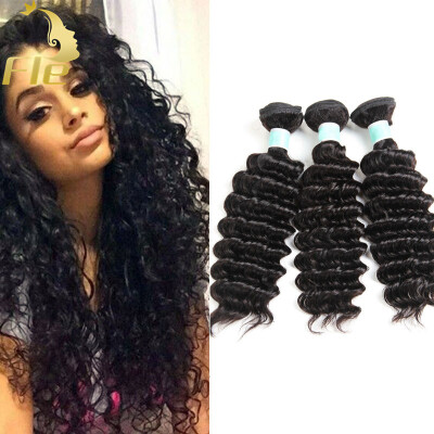 

Peruvian 3Bundles Deep Wave Human Hair Smooth Deep Wave Hair Waves Extensions Pure Color 8-28inch Human Hair Bundles