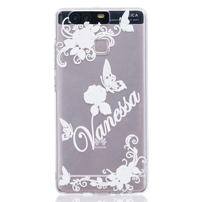 

White butterfly Pattern Soft Thin TPU Rubber Silicone Gel Case Cover for HUAWEI P9