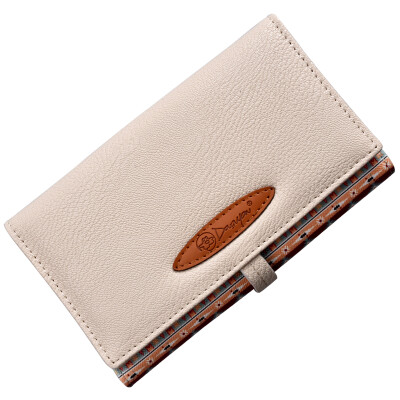 

Beans, eyebrows, ladies wallet long paragraph three fold Korean casual school national wind mobile phone card bag QB016 white green shade