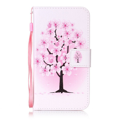 

Peach Blossom Design PU Leather Flip Cover Wallet Card Holder Case for LG K7LG M1