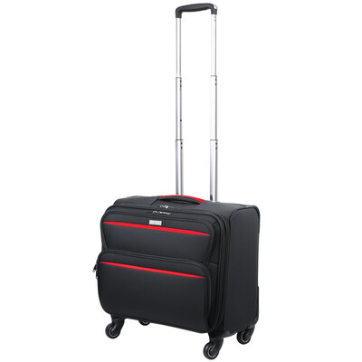 

Hanke (HANKE) Чехол для тележки Мужские и женские деловые документы Компьютерные чемоданы для чемоданов Чемодан из износостойкой посадочной тары H8662 18-дюймовый черный с красным