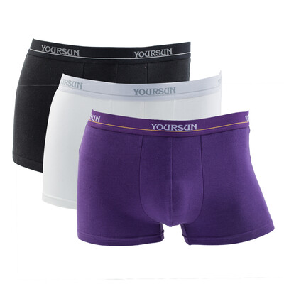 

3 packs Men&39s underwear Comfort cotton Sharp pants shorts White Black Deep purple XXL 180