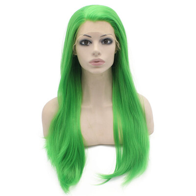 

Iwona Synthetic Hair Lace Front Long Stright Green Wig