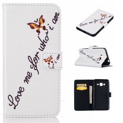 

Butterfly Design PU Leather Flip Cover Wallet Card Holder Case for Samsung Galaxy J3 SM-J310