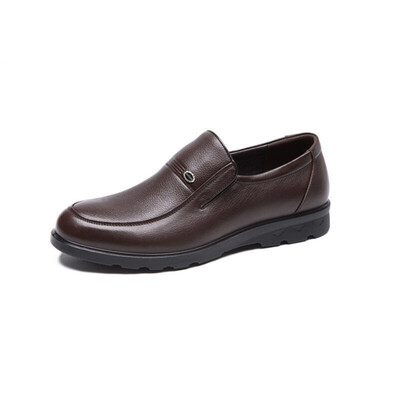 

Aokang Aokang the first layer of leather feet round feet comfortable wear-resistant business casual shoes 165011286 brown 41 yards