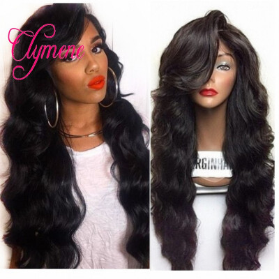 

Thick and Soft 180% density Human Hair Full Lace Wigs With side part bangs Virgin Unprocessed Brazilian Full Lace Glueless Wigs fo