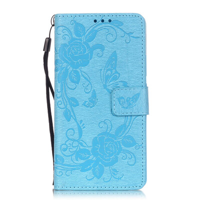 

Blue Butterfly Design PU Leather Flip Cover Wallet Card Holder Case for HUAWEI P9LITE
