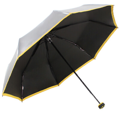 

Jingdong supermarket] umbrella umbrella UPF50 + double layer of sunscreen does not touch the water (silver) three fold reinforcement black umbrella sunny umbrella sun umbrella gold edge 30048ELCJ