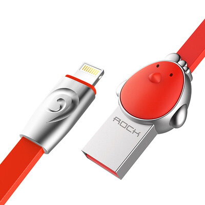 

ROCK Cartoon Charging Cable for iPhoneX 10 8Plus 7 6s SE 5 iPad 1m red chicken
