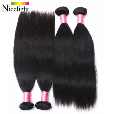 

Nicelight Brazilian Virgin Hair Straight 4 Bundles Brazilian Straight Hair Tissage Bresilienne Brazillian Hair Stright