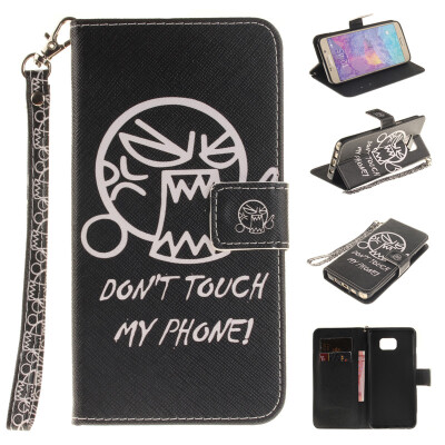 

Do not touch me Design PU Leather Flip Cover Wallet Card Holder Case for SAMSUNG GALAXY NOTE 5