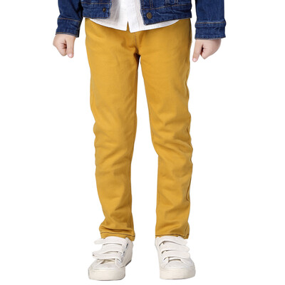 

Xin Song boys fashion casual trousers children spring and autumn dress straight Slim pants yellow C072B 100/53