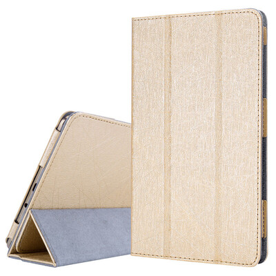 

KOOLIFE Huawei M2 protective sleeve steel wire pattern leather hibernation wake up / triple leather case / bracket holster Huawei M2-801w / 803L flat protective shell 8 inches - gold