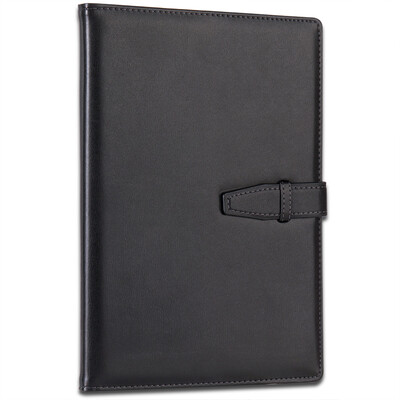 

Effective deli 3335 simple buckle leather surface of the notebook notebook 25K 114 pages black