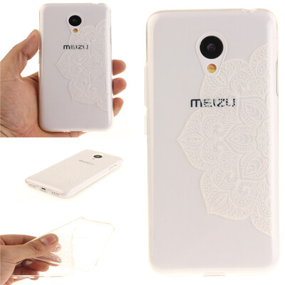 

Half white flowers Pattern Soft Thin TPU Rubber Silicone Gel Case Cover for MEIZU MX3