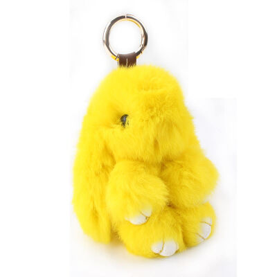 

2016 New Rex Furs Rabbit Plush Toys Key Ring Keychain Pendant Bag Car Charm Tag Cute Mini Rabbit Toy Doll Real Fur Monster