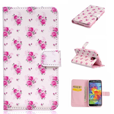 

Little Rose Design PU Leather Flip Cover Wallet Card Holder Case for SAMSUNG GALAXY S5