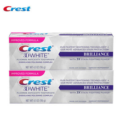

Crest 3D Brilliance White Glamorous White Toothpastes Deep Clean Oral Hygiene Teeth Whitening 116g*2
