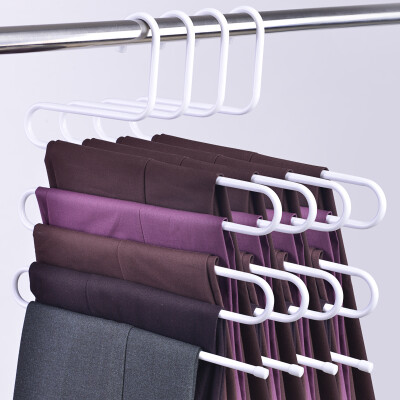 

【Jingdong Supermarket】 increasingly new pants rack S-type wardrobe pants rack trousers hanging hanger magic pants hanger white 4 fitted RYX-0254