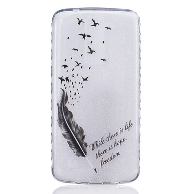 

Feathers and birds Pattern Soft Thin TPU Rubber Silicone Gel Case Cover for LG K7/K8