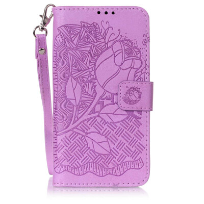 

Purple Rose Design PU Leather Flip Cover Wallet Card Holder Case for HUAWEI P9LITE