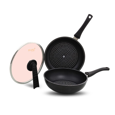 

【Jingdong Supermarket】 Drilling Technology (ZUANJ) Imported Non-stick Wok No No Smoke Non-stick Pot Frying Cloak Set Induction Cooker Universal ZJ-NW30 + NF28