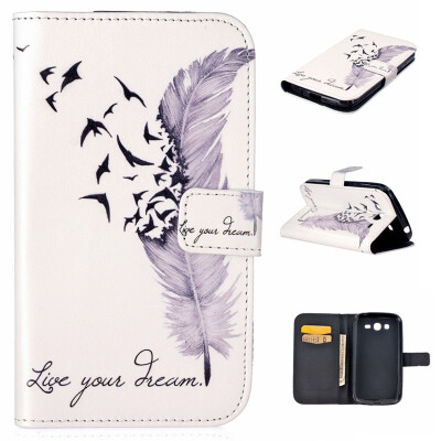 

Plumes Design PU Leather Flip Cover Wallet Card Holder Case for SAMSUNG GALAXY Grand Neo Plus I9060