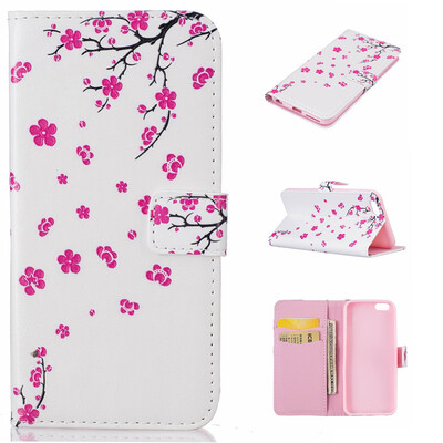 

peach blossom Design PU Leather Flip Cover Wallet Card Holder Case for IPHONE 6 PLUS6S PLUS