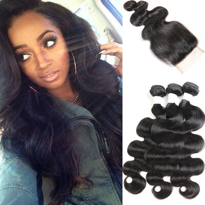 

Peruvian Body Wave With Closure 7a Puruvian Hair Bundles With Closure Body Wave Water Wave Virgin Hair With Closure Unprocessed Hu